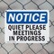 Signmission Quiet Please Meetings In Progress, 18 in W x Rectangle, Plastic OS-2PACK-NS-P-1218-L-17948 - alternate 3